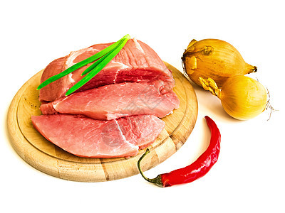 肉类和蔬菜胡椒鱼片辣椒洋葱猪肉腰部营养食物牛扒倾斜图片