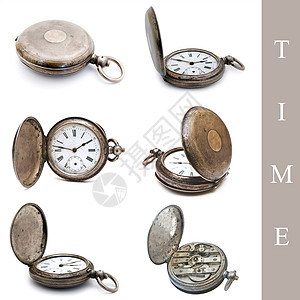 老手表旧袖口手表古董乡愁指针发条装置钟表学钟表银色小时背景