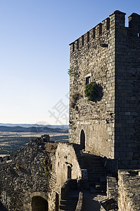 蒙萨拉斯中世纪城堡堂钟 葡萄牙阿伦乔楼梯历史性村庄图片