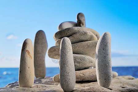 石头图像海滩阳光鹅卵石海洋巨石岩石创造力碎石卵石天空图片
