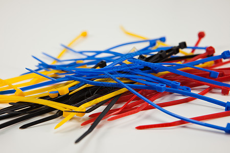 电缆线鼠标塑料自锁金属蓝色电脑线红色工艺扎带路口图片