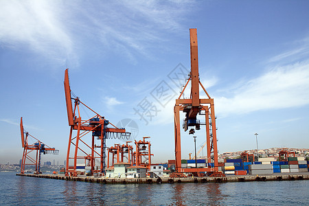 集装箱港口商业工业起重机货物加载运输车站码头出口图片