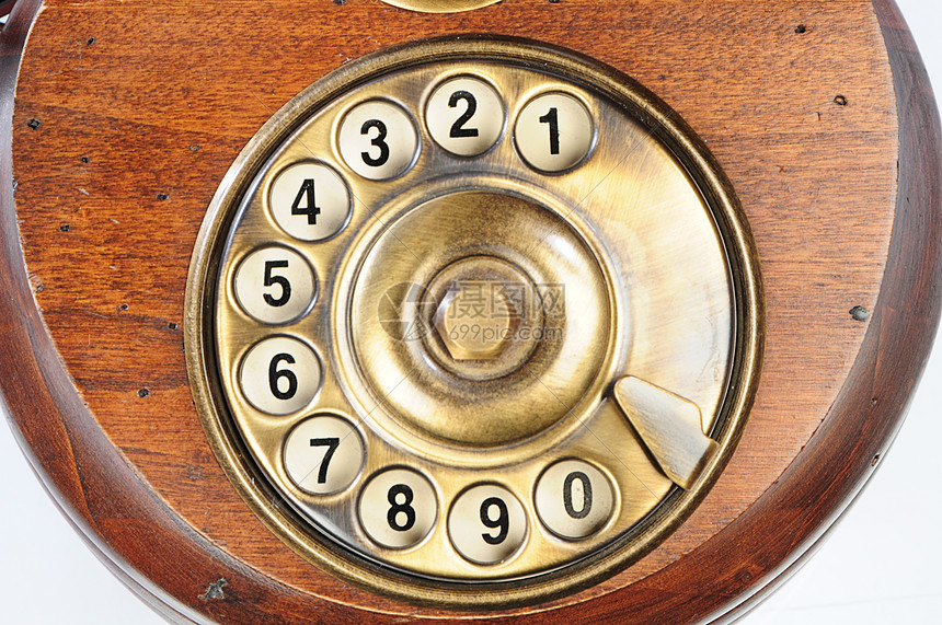 旧式电话拨号数字棕色历史背景图像水平彩色古董铃声全球图片