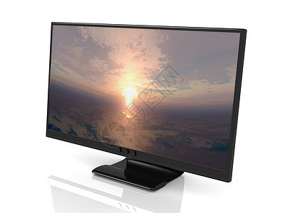 LCD 显示蓝色宽屏纯平屏幕黑色全景行星薄膜电子监视器图片