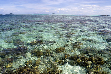 珊瑚海异国天堂天空假期波浪多云情调天气海洋海浪图片