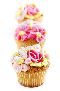 纸蛋糕花朵磨砂甜点糖果款待食物装潢零食烘烤庆典图片