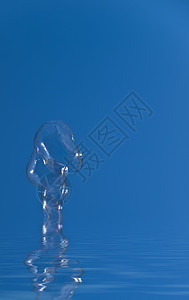 泡泡和水蓝色液体附着力物理魔法化学肥皂背景图片