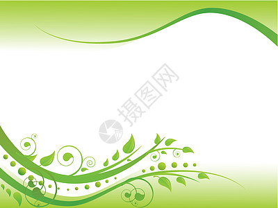 绿色的花绿边框背景图片