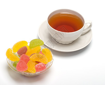 水果糖果和茶叶绿色白色食品美味饮料商品红色食物甜点黄色图片