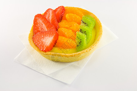 西餐甜点水果塔浆果烹饪食谱小吃面包餐巾营养食物糕点水果背景