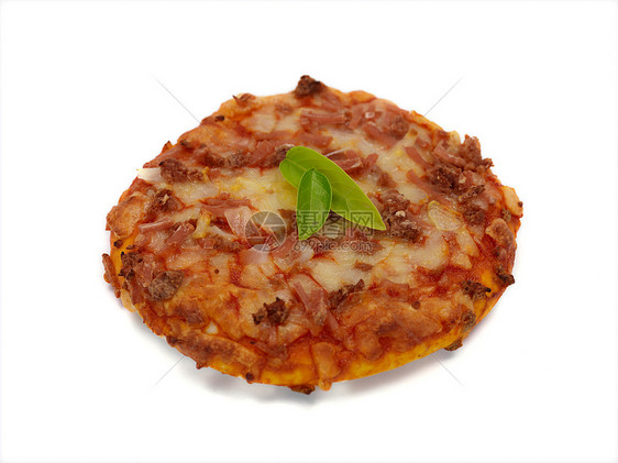 微型披萨浇头胡椒小吃面包白色圆圈脆皮午餐香肠食物图片