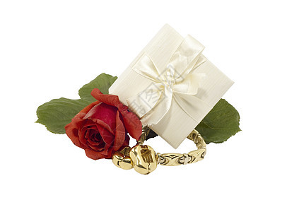 珠宝盒子金子丝带粉色红色婚姻宝石情人订婚惊喜背景图片