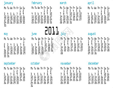 2011年12个月日历办公用品日程规划师几个月数据蓝色旋转图片
