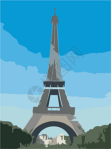 巴黎埃菲尔铁塔铁塔绘画图片