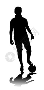 足球运动员的月光玩家世界黑色锦标赛插图运动白色背景图片