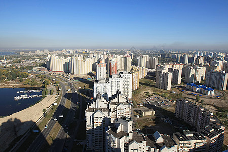 基辅全景建筑蓝色商业场景太阳建筑学游艇水泥工作图片