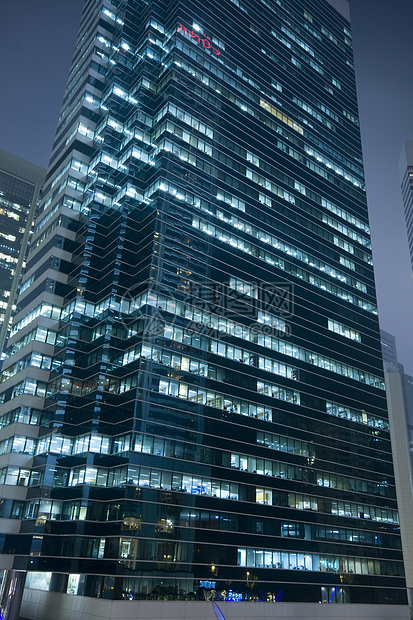 香港岛上现代摩天大楼的建造景观建筑建筑学办公室玻璃蓝色城市天空图片