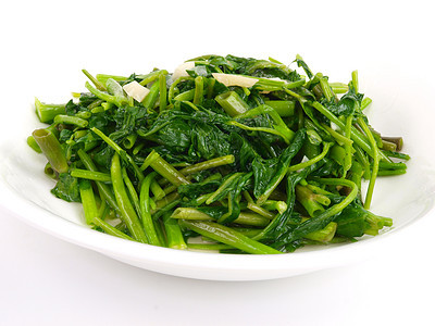 Friedach菠菜卷心菜 特写白色背景绿色蔬菜叶子食物菠菜图片