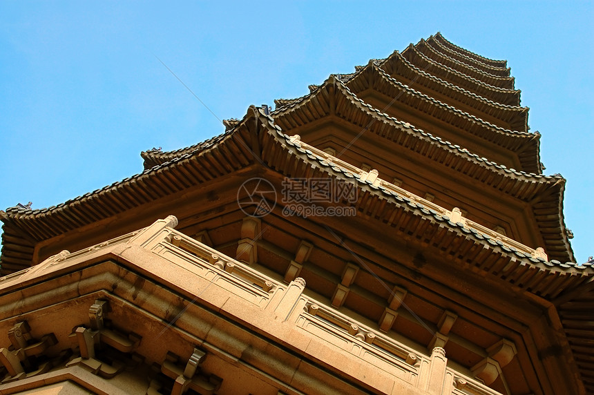 林木塔宗教灵谷凉亭建筑蓝色历史性寺庙雕刻建筑学石头图片