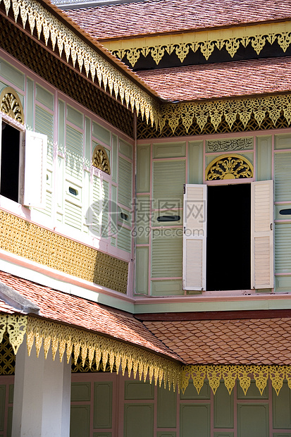传统马来人之家情调风俗建筑甘榜马来语柚木遗产异国文化木头图片