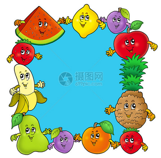 各种卡通水果框架图片