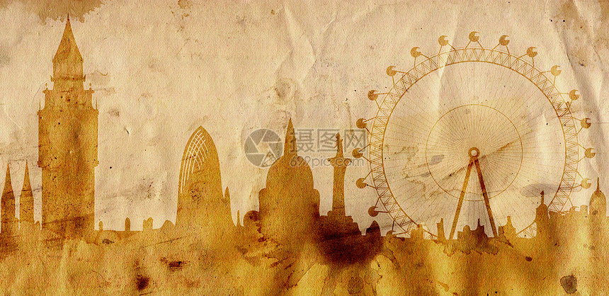 伦敦红金风格的伦敦天际线全景圆顶建筑学地标纪念碑遗迹历史景观遗产寺庙图片