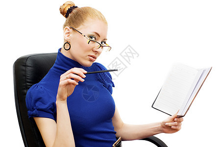 透过眼镜看女孩笔记本笔记老师公司商业工作职业管理人员快乐图片