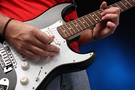 玩电吉他黑色娱乐红色指板岩石吉他手演员细绳流行音乐音乐图片