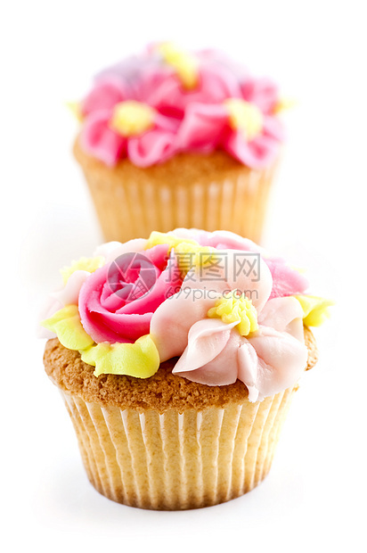 纸蛋糕装潢面包小吃杯子美食花朵派对零食甜点款待图片