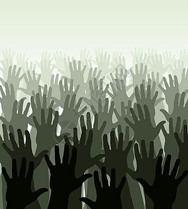 手海插图调子团体人群灰色手指绿色手势图片