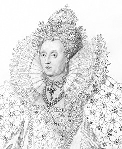 伊丽莎白 I皇家女士历史性女王君主雕刻英语统治者古董女性图片