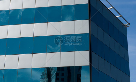 玻璃玻璃大楼技术公寓蓝天摩天大楼办公室金融中心景观城市蓝色图片