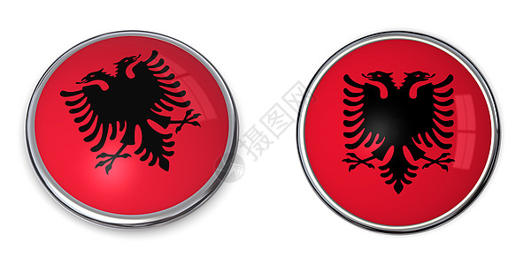阿尔巴尼亚插图鉴别胸针旗帜纹章白色别针合金徽章按钮图片