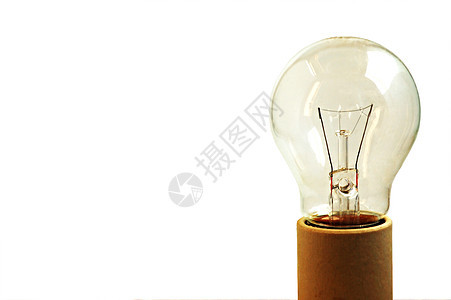 隔离的插座上的旧灯泡来源木头技术灯丝插图螺旋白色金属玻璃活力图片