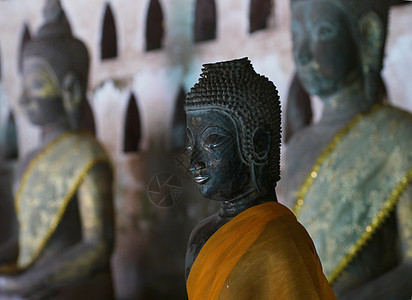 老挝万象的佛像哲学宗教艺术沉思雕像文化雕塑图片