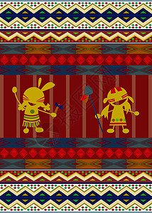 印度设计墙纸地毯条纹红色框架插图菱形蓝色黄色装饰品图片
