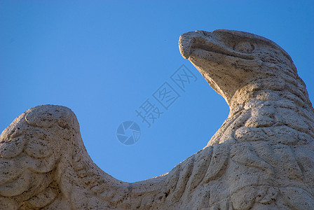 一只老鹰雕像的近处动物雕塑帝国纪念碑辉煌古董天空翅膀历史蓝色图片