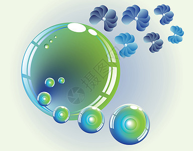 幻想花花球圆形紫色绿色玻璃白色辉光反射圆圈艺术蓝色图片