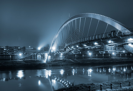 彩色桥梁吸引力地标景观建筑学摩天大楼城市游客天空交通港口图片