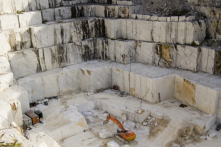 白大理石采石场挖掘矿物工业机械白色力量萃取矿物质艺术建筑学图片
