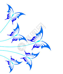 蓝蝴蝶插图昆虫航班飞行蓝色设计野生动物元素动物图片