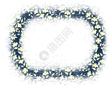 花环插图圆圈叶子椭圆形边界元素戒指花圈设计边缘图片