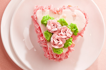 花边蛋糕奶油食物甜点糕点玫瑰粉色图片