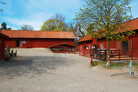 瑞典农耕天空谷仓晴天假期生产农场小屋牧场工作环境图片