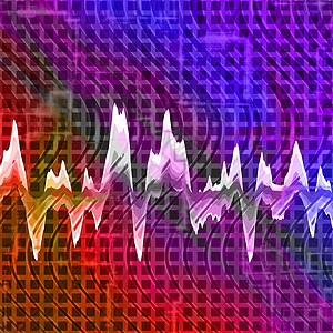 数字图形均衡器光谱音乐社论插图波浪状像素化电子网络频率广告图片