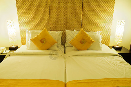 床居室风格枕头酒店旅游照明卧室装饰闺房纺织品奢华图片
