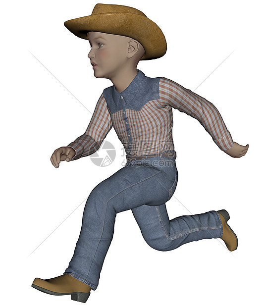 年轻的牛头牛仔裤牧马人插图牧场主牛仔牧童图片