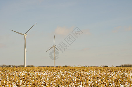 野外的印第安纳风力涡轮机     背景图片