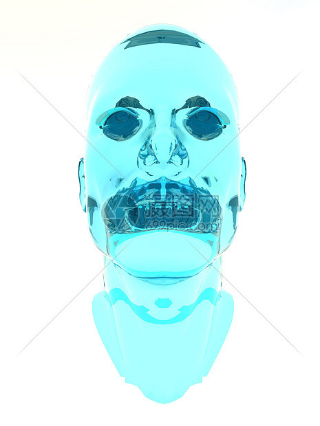 蓝玻璃头脖子耳朵蓝色材料生物学解剖学图片