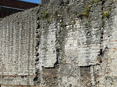 旧罗马伦敦长城石墙地标石方建筑历史性历史石工风化图片